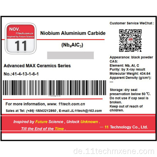 Superfine Niobium Aluminium Carbid Max NB4ALC3 Pulver